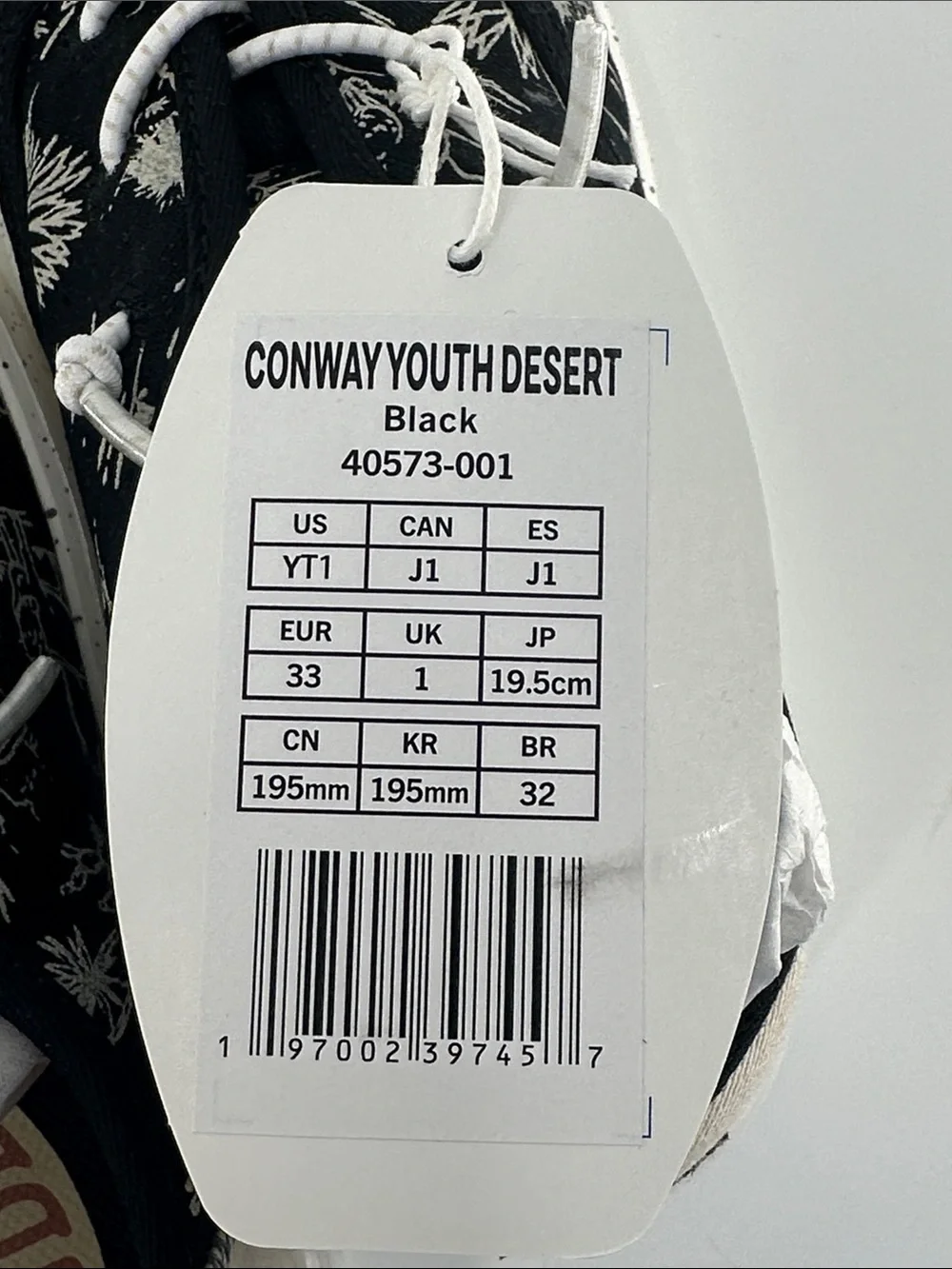 Hey Dude Kids Conway Desert Sneakers in Black with White Sole